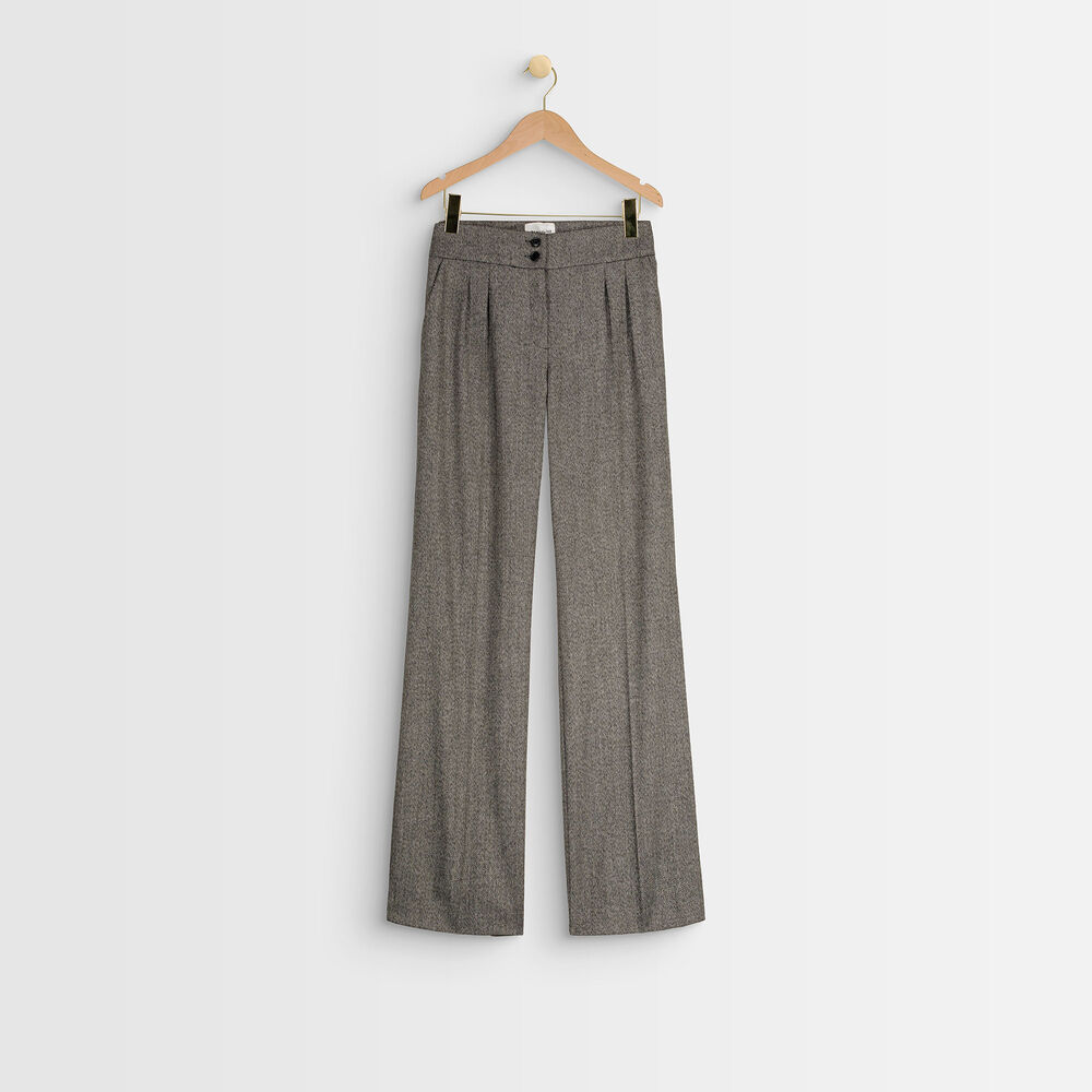 Pantalon large à chevrons malo gris perle.
