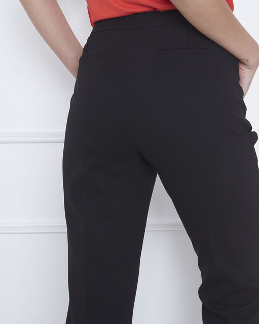 Schwarze, gerade geschnittene hose aus mikrofaser mit geknöpftem bund hugo schwarz.