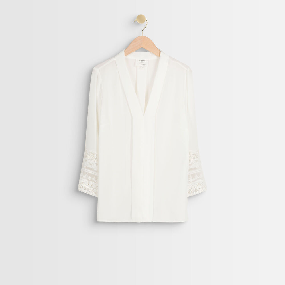 Blouse en polyester recyclé noire janis noir.