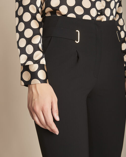 Zwarte straight-fit broek van microvezel met ringetjes Elliot (2) - Maison 123
