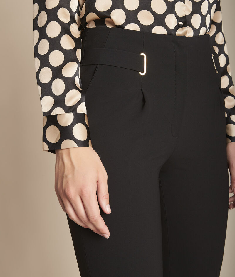 Pantalon noir droit microfibre œillets elliot noir.