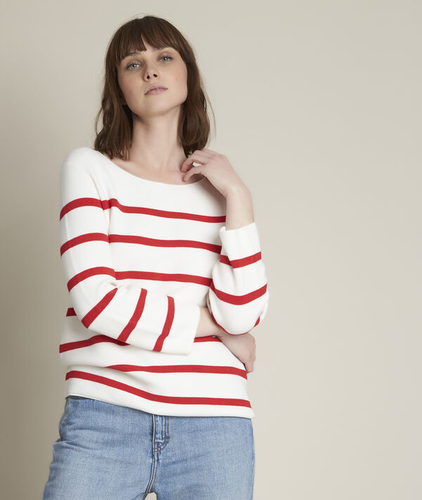 Pull ottoman rayé Nacadamia | 1-2-3 Pull ottoman rayé Nacadamia PhotoZ | 1-2-3