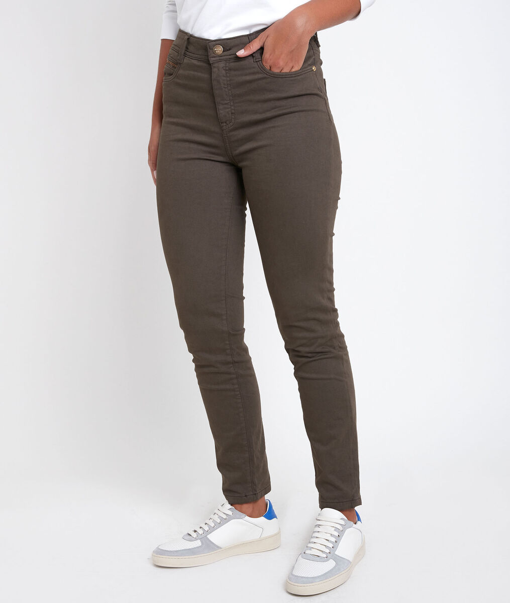 L'iconique slim : satin de coton kaki Sultan | 1-2-3 L'iconique slim : satin de coton kaki Sultan PhotoZ | 1-2-3