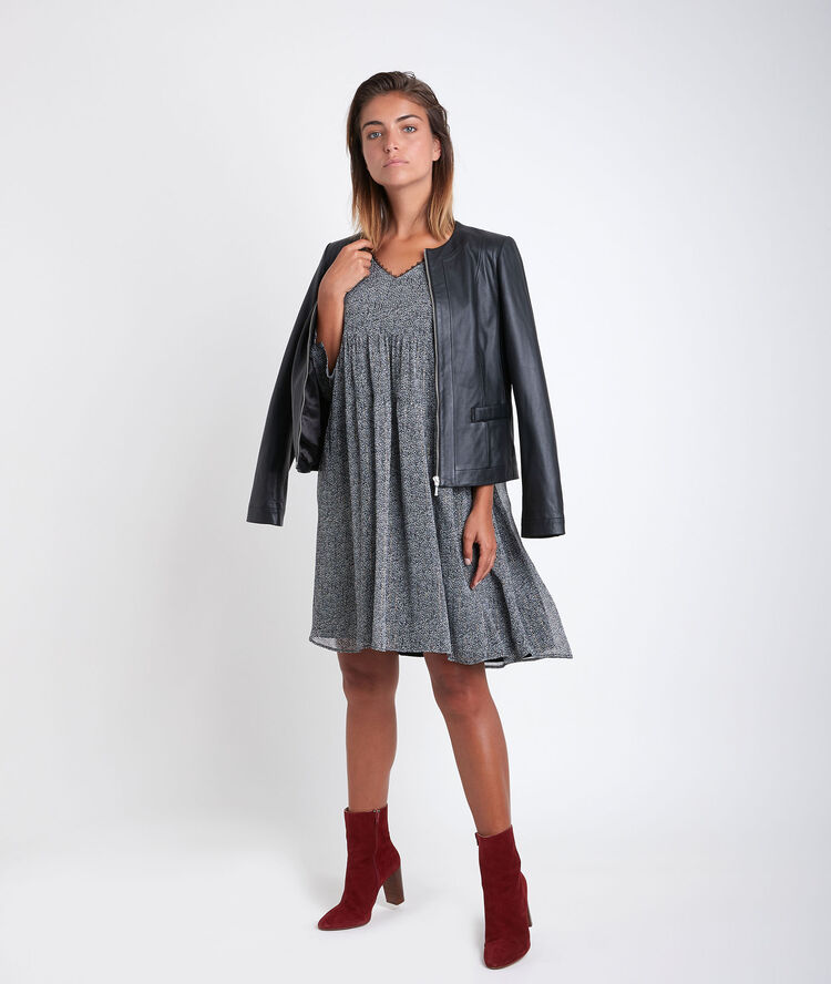 Veste en cuir livia noir.