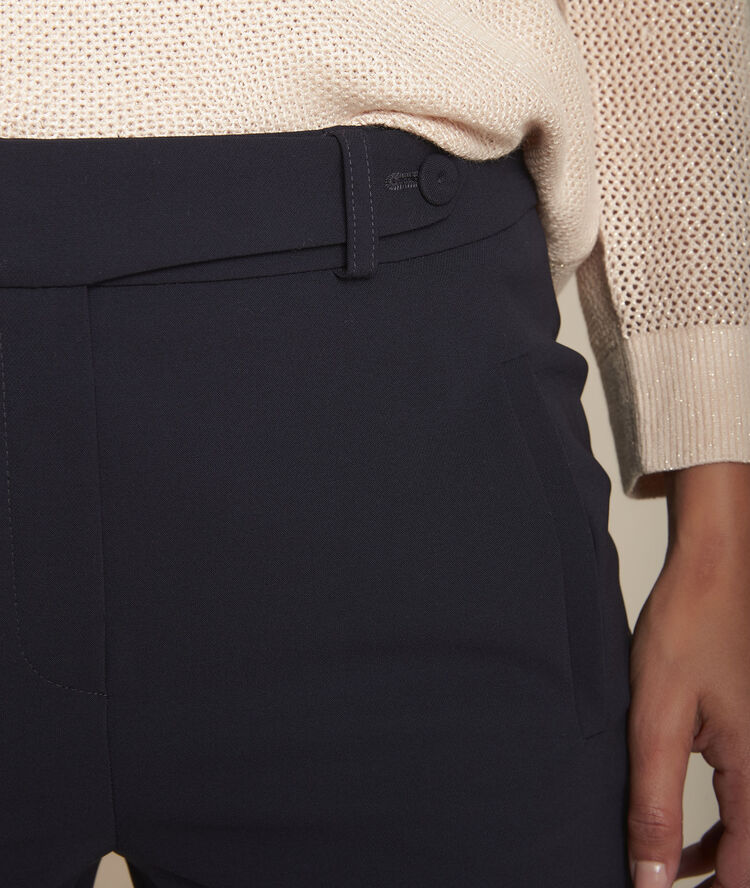Pantalon marine cigarette en microfibre ernesto marine.
