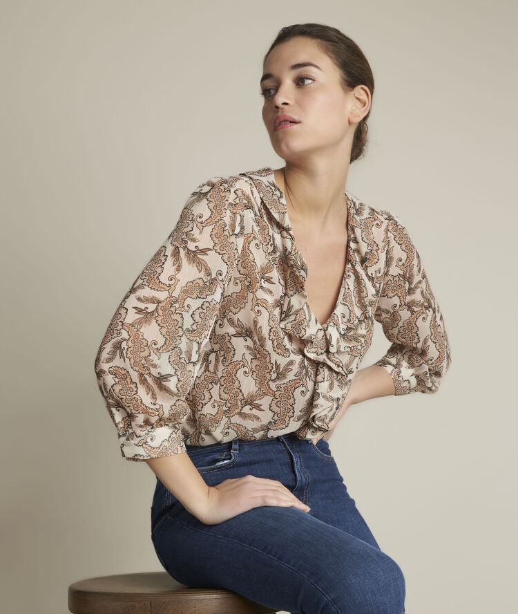 Blouse imprimée ella ecru.