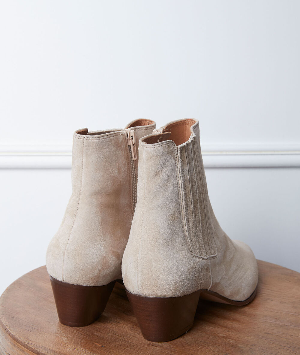 Bottines cr&egrave;me &agrave; talons gaby creme.