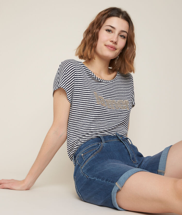 Short en jean alba double stone.