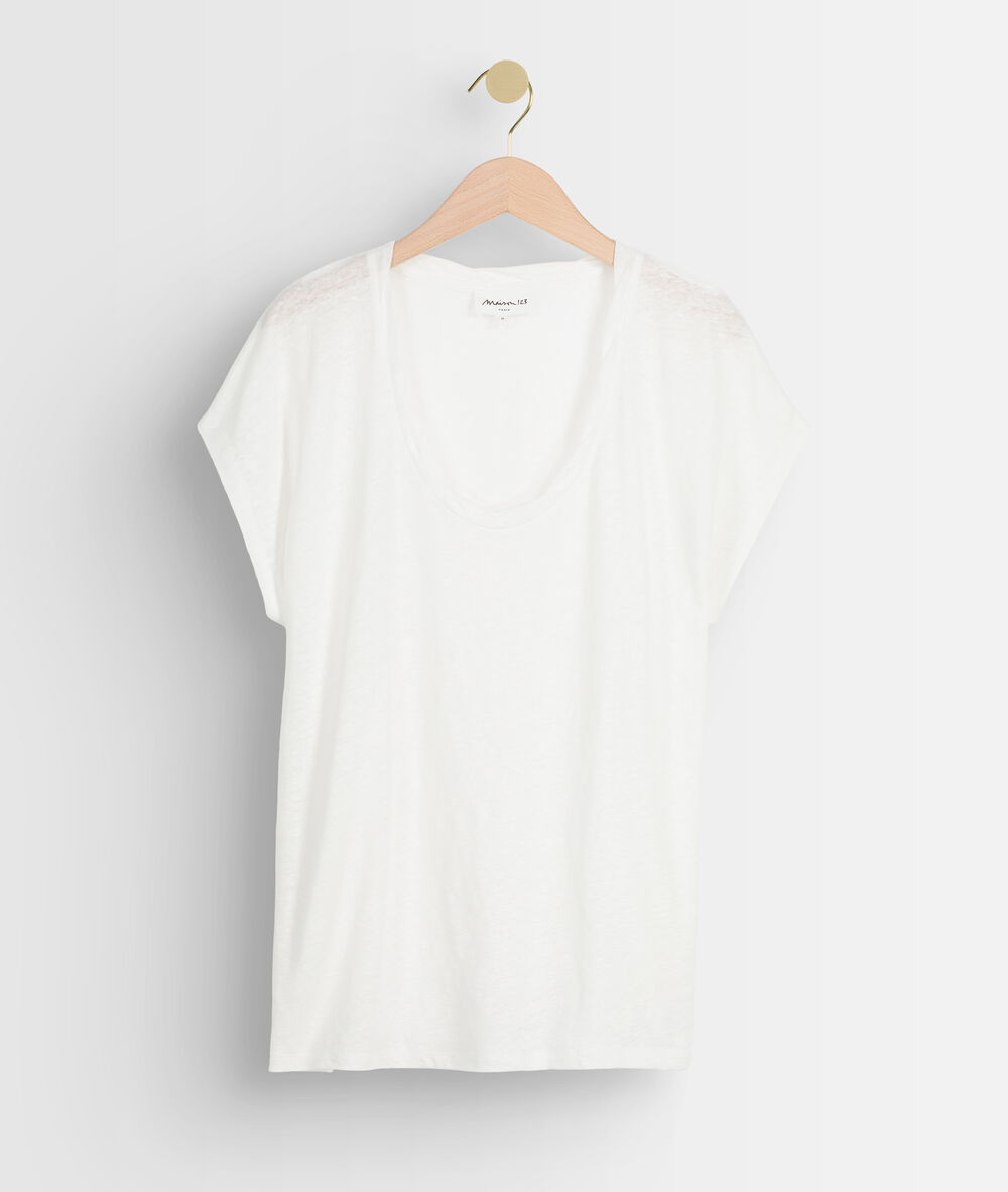 Tee-shirt en lin blanc icool blanc.