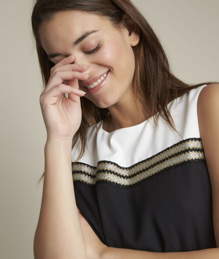 Robe colorblock droite isola noir.
