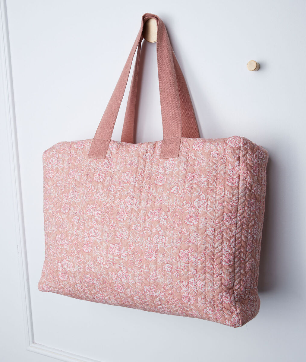 Cabas en coton rose imprimé Daryl | 1-2-3 Cabas en coton rose imprimé Daryl PhotoZ | 1-2-3