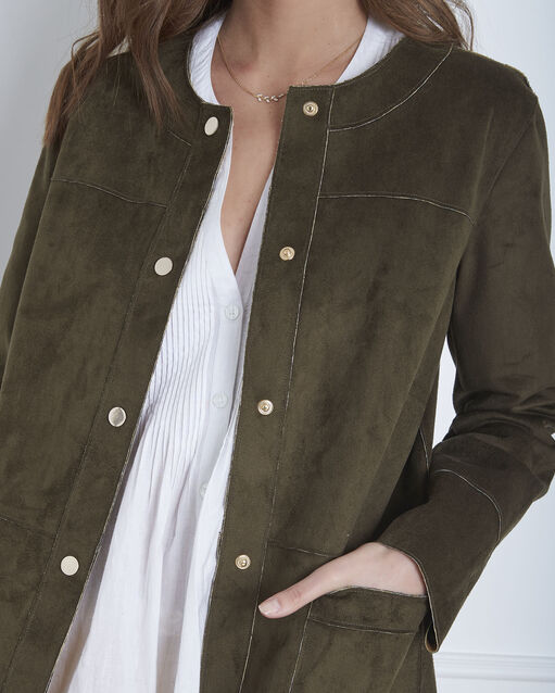 Manteau kaki effet peau fabiana olive.