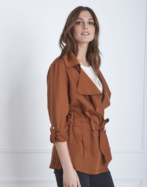 Veste acajou fluide détail oeillets Felicita | 1-2-3 Veste acajou fluide détail oeillets Felicita PhotoZ | 1-2-3