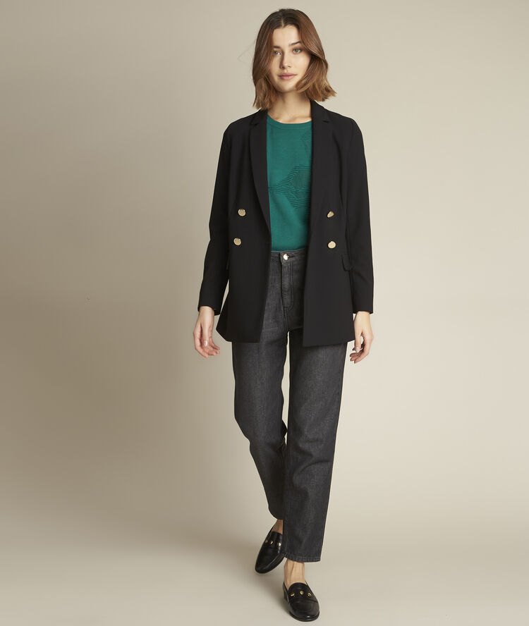 Pull ottoman jacquard dahlia sauge.