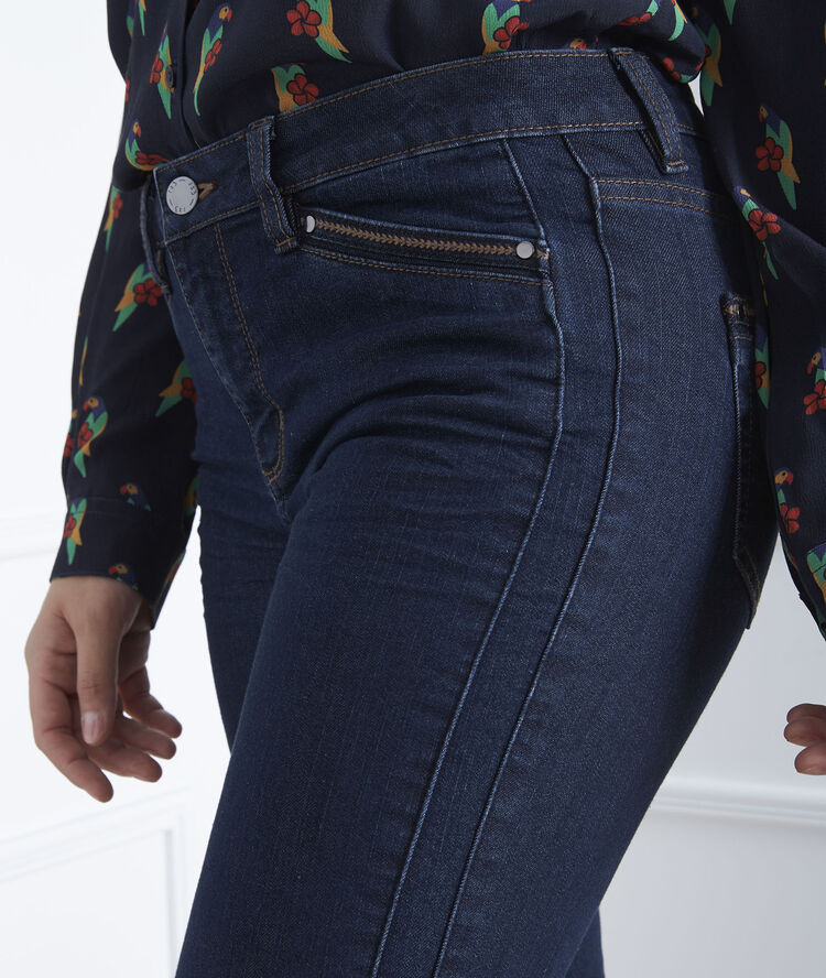 Jean slim marine zippé opera marine.