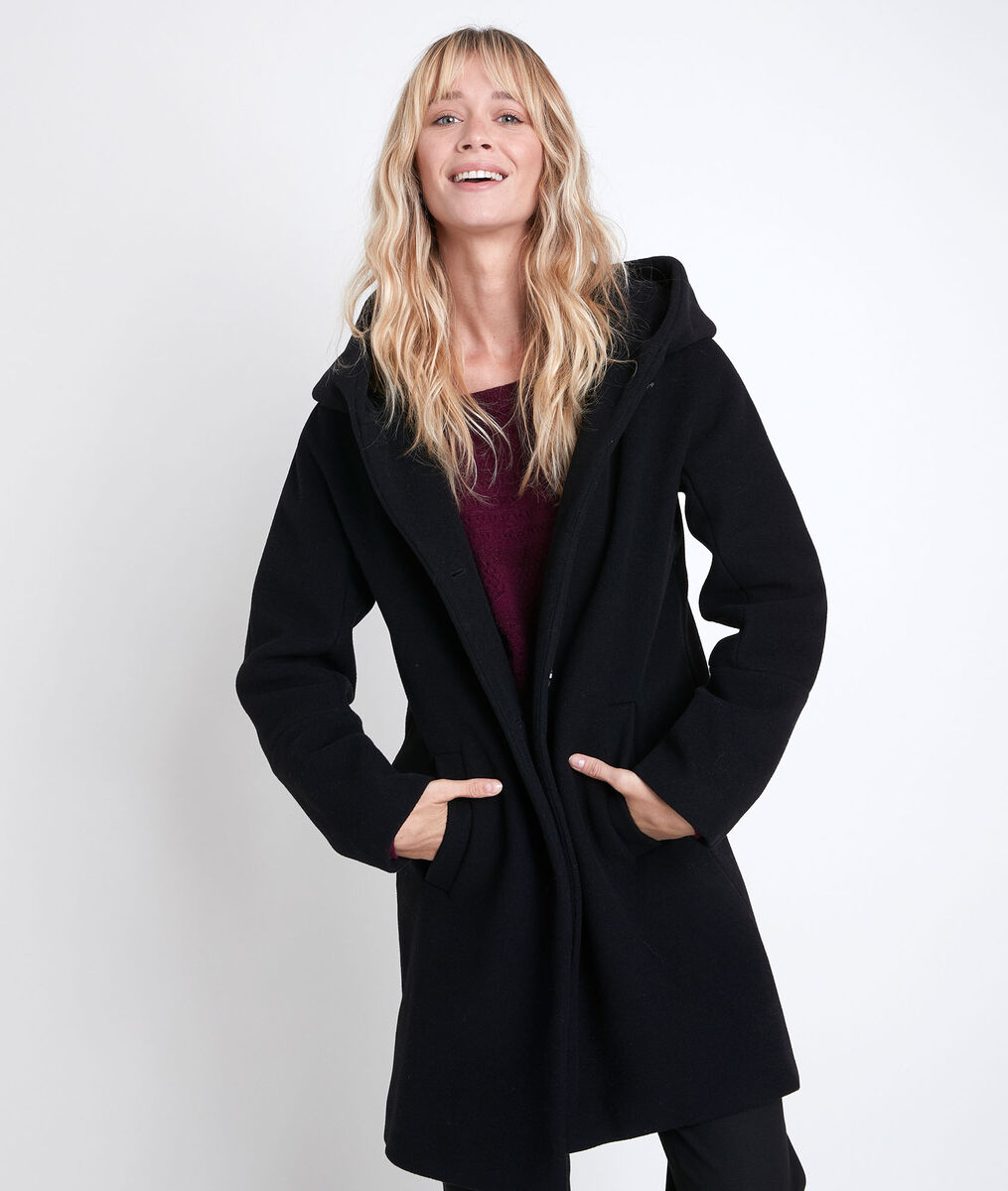 Manteau en laine mélangé noir Ocea | 1-2-3 Manteau en laine mélangé noir Ocea PhotoZ | 1-2-3