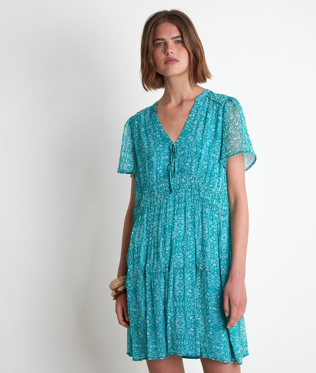Robe imprimée turquoise Lola | 1-2-3 Robe imprimée turquoise Lola PhotoZ | 1-2-3