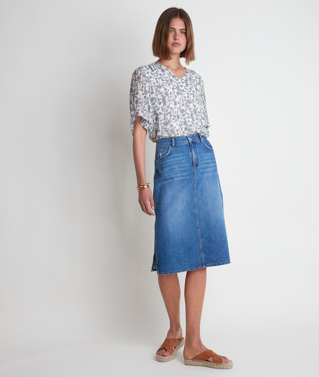 Blouse imprimée écru Tamala | 1-2-3 Blouse imprimée écru Tamala PhotoZ | 1-2-3