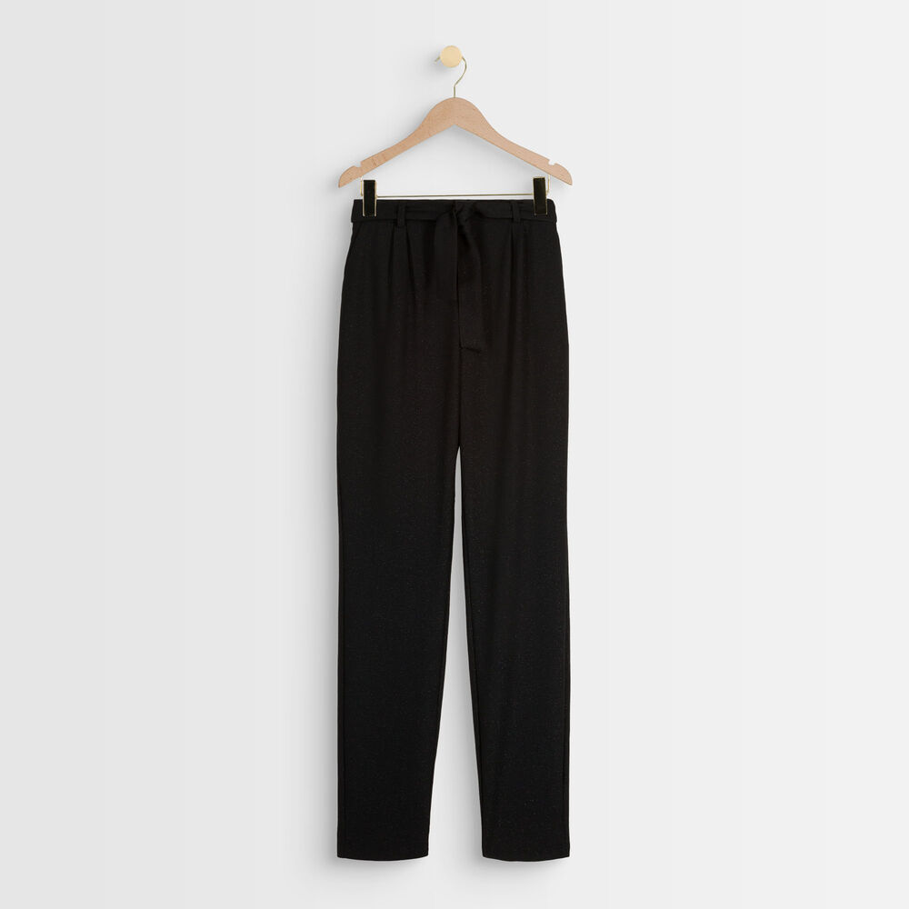 Pantalon carotte lurex feodor noir.