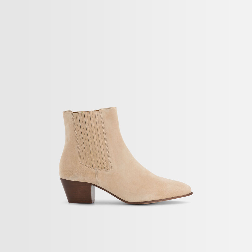 Bottines crème à talons gaby creme.