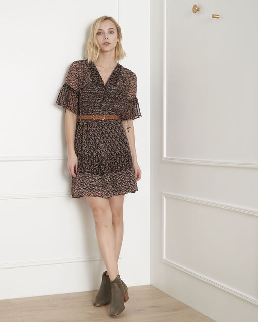 Robe noire imprimé ethnique lucette noir.
