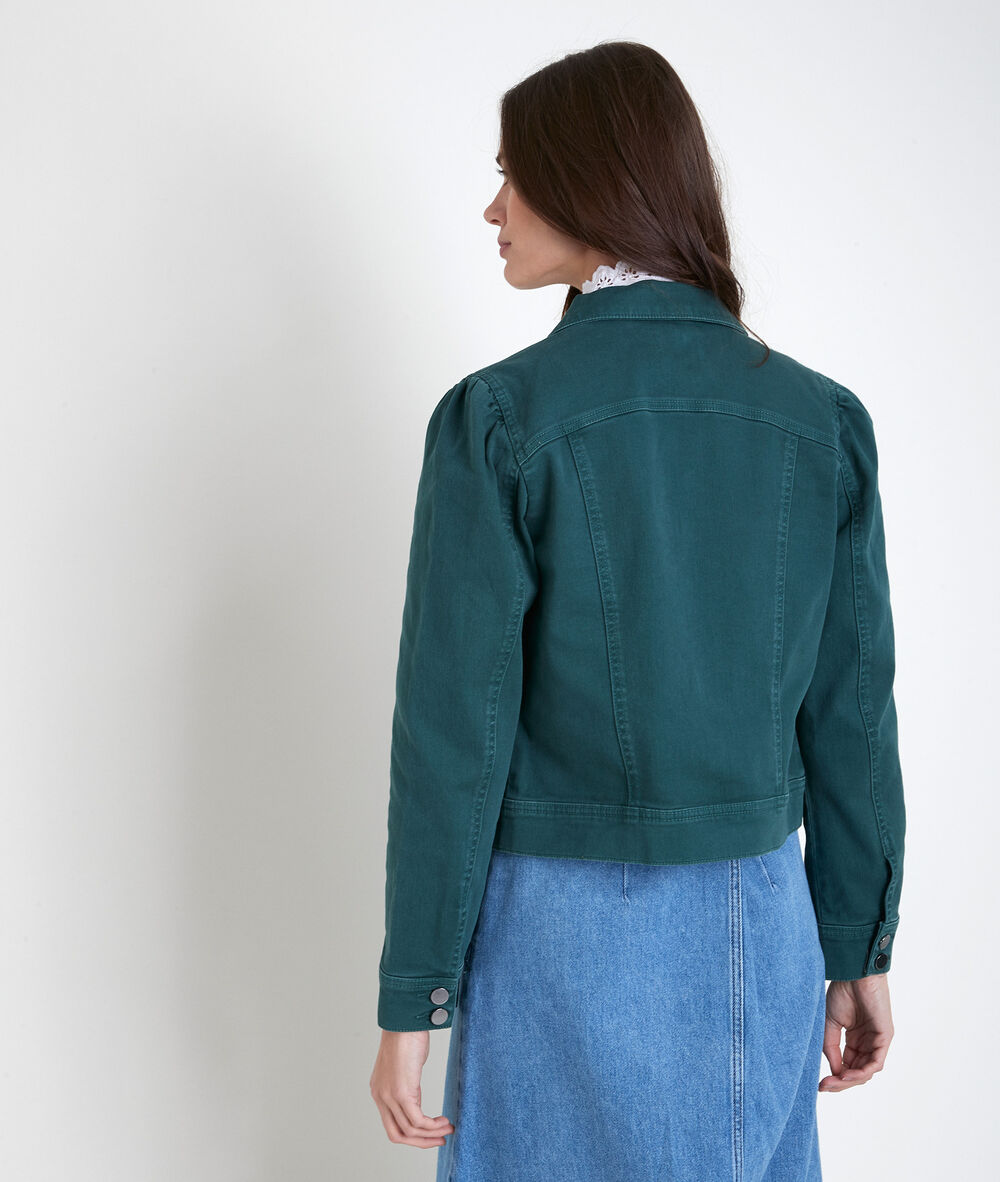Veste en coton verte prisca eucalyptus.
