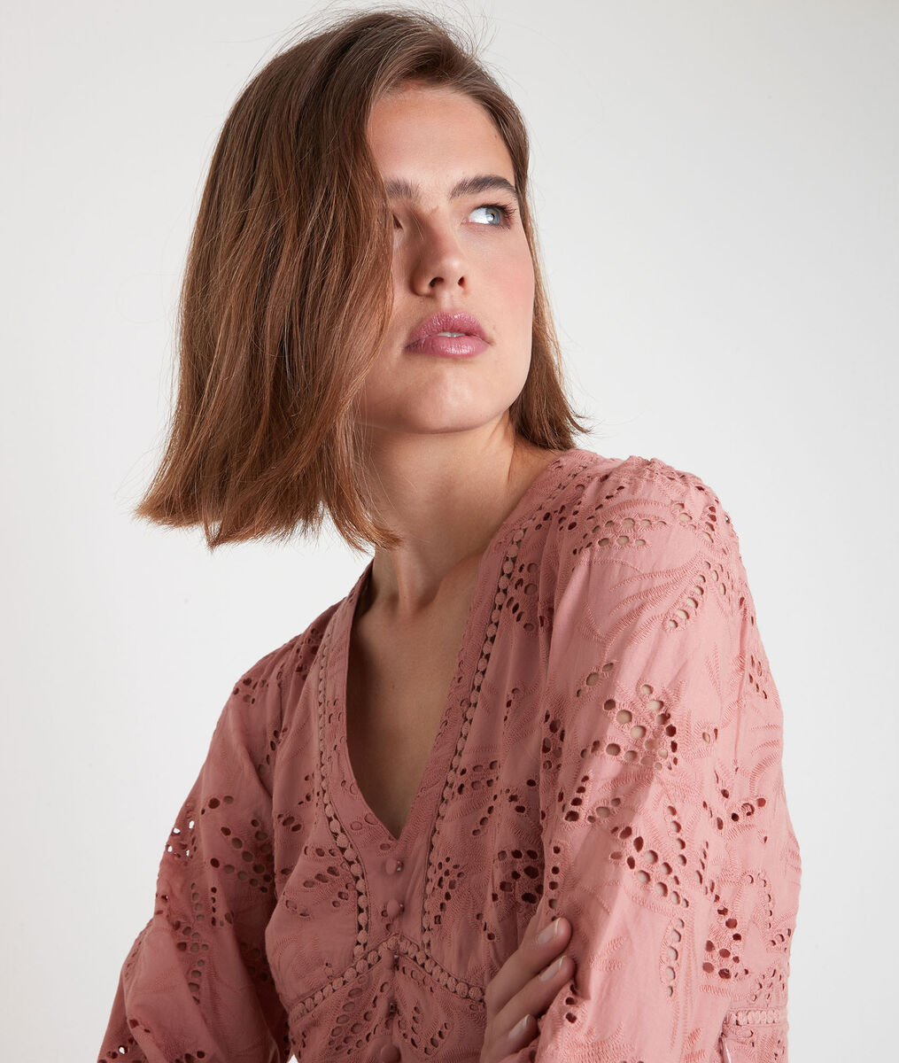 Robe longue en coton biologique brodée Catalia | 1-2-3 Robe longue en coton biologique brodée Catalia PhotoZ | 1-2-3