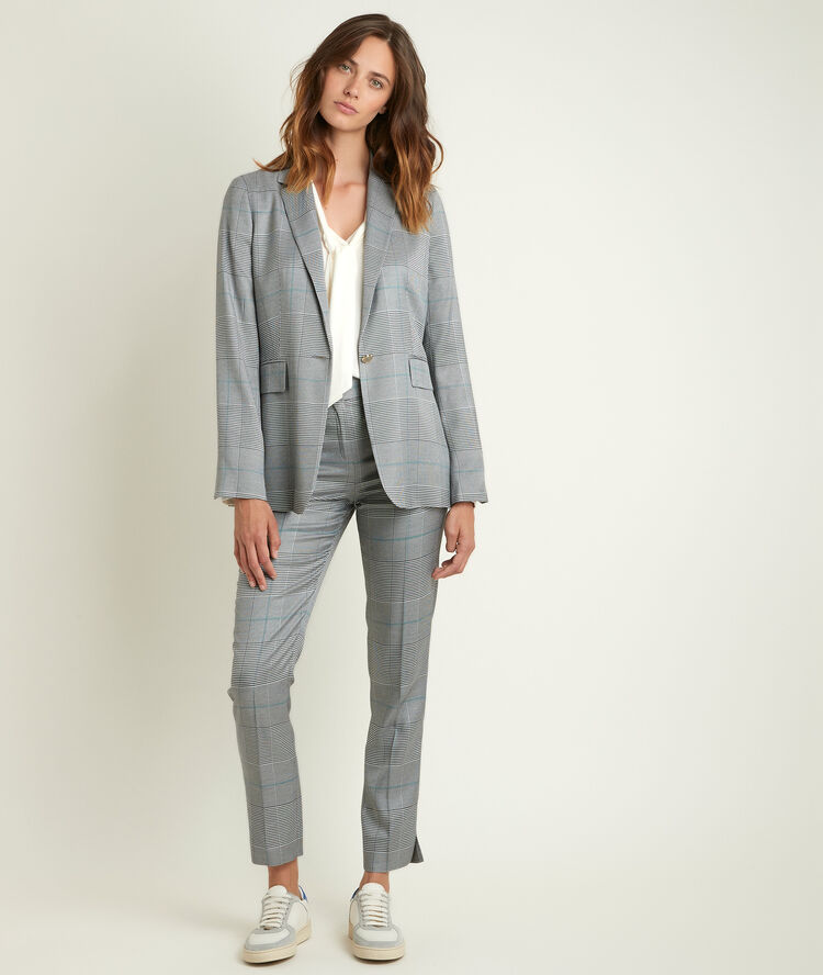 Pantalon prince de galles lara gris chine.