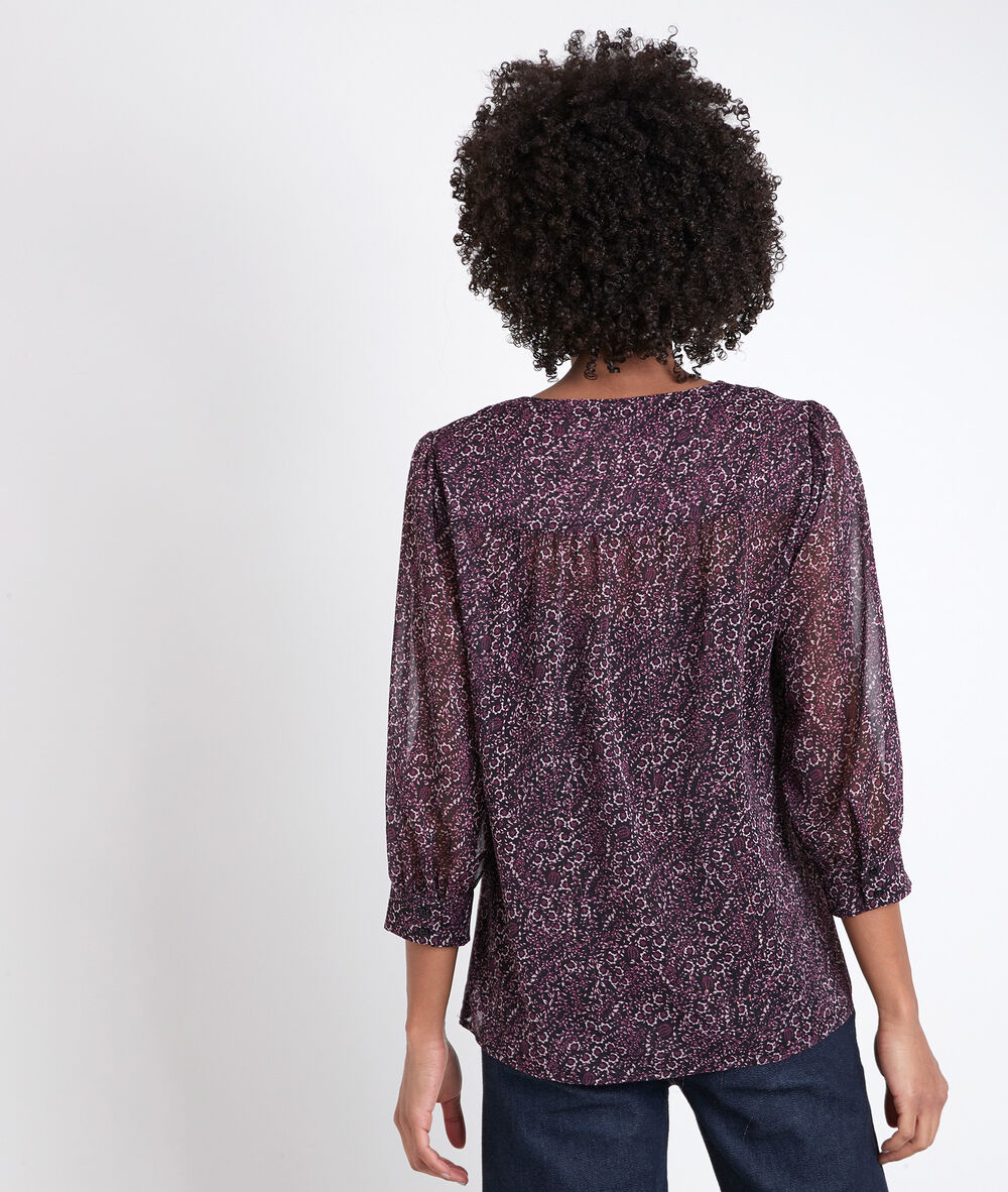 Blouse fuchsia imprimée juan fuchsia.