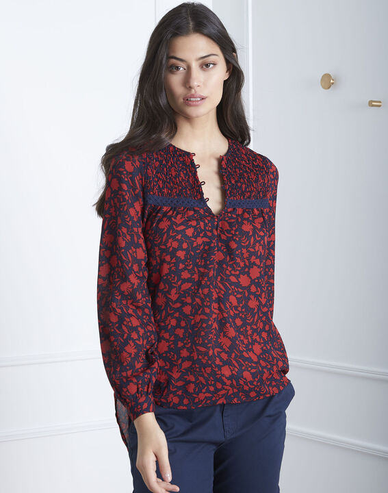 Blouse rouge imprimée Vitae | 1-2-3 Blouse rouge imprimée Vitae PhotoZ | 1-2-3