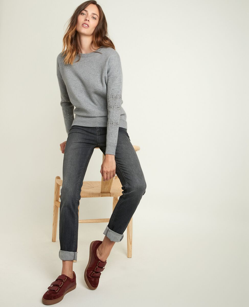 Pull gris détails clous Rysis | 1-2-3 Pull gris détails clous Rysis PhotoZ | 1-2-3