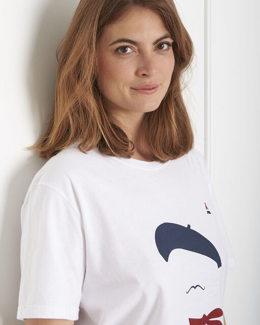 Tee-shirt écru imprimé palo maison ft ecru.