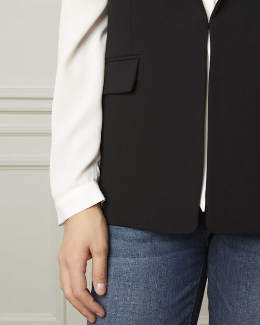 Veste noire microfibre sans manches cool noir.