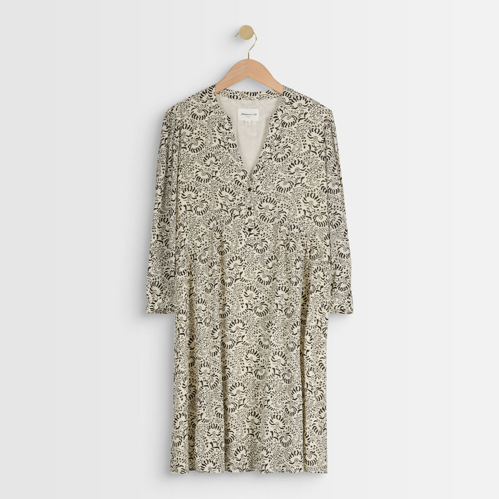 Robe écrue imprimée calypso ecru.