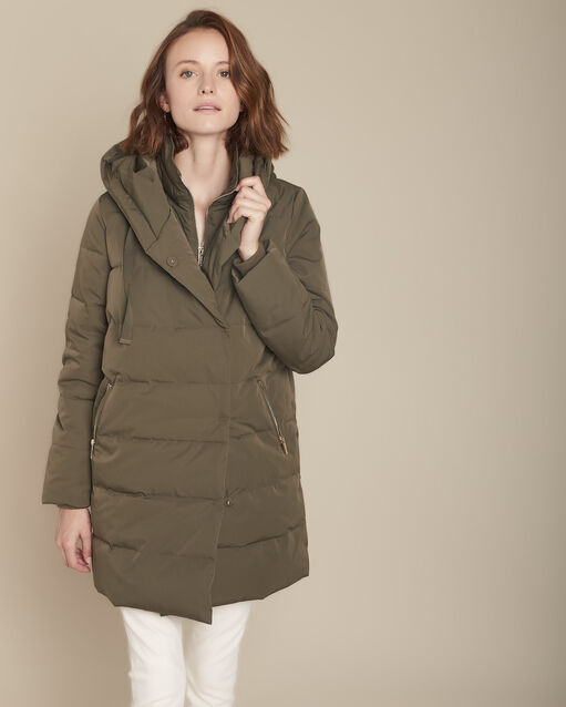 Doudoune kaki en polyester recycl&eacute; lison kaki.