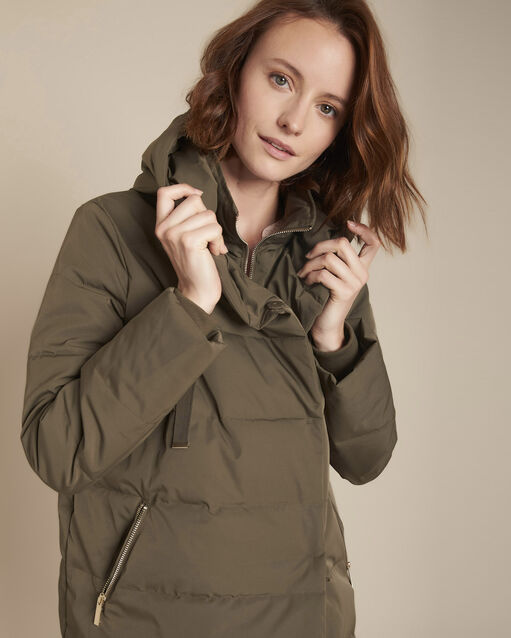 Doudoune kaki en polyester recycl&eacute; lison kaki.