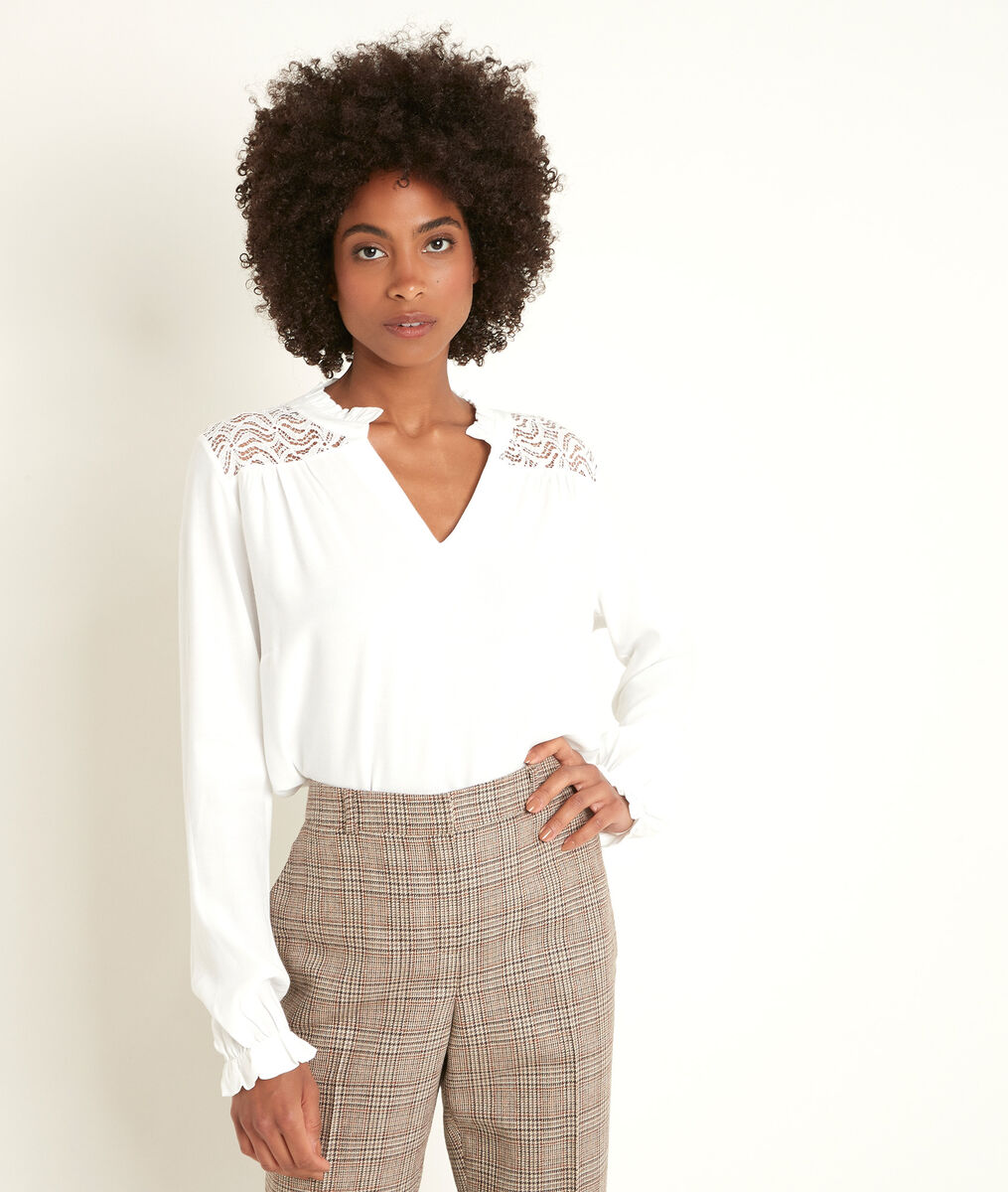 Blouse bimatière en dentelle Dany | 1-2-3 Blouse bimatière en dentelle Dany PhotoZ | 1-2-3