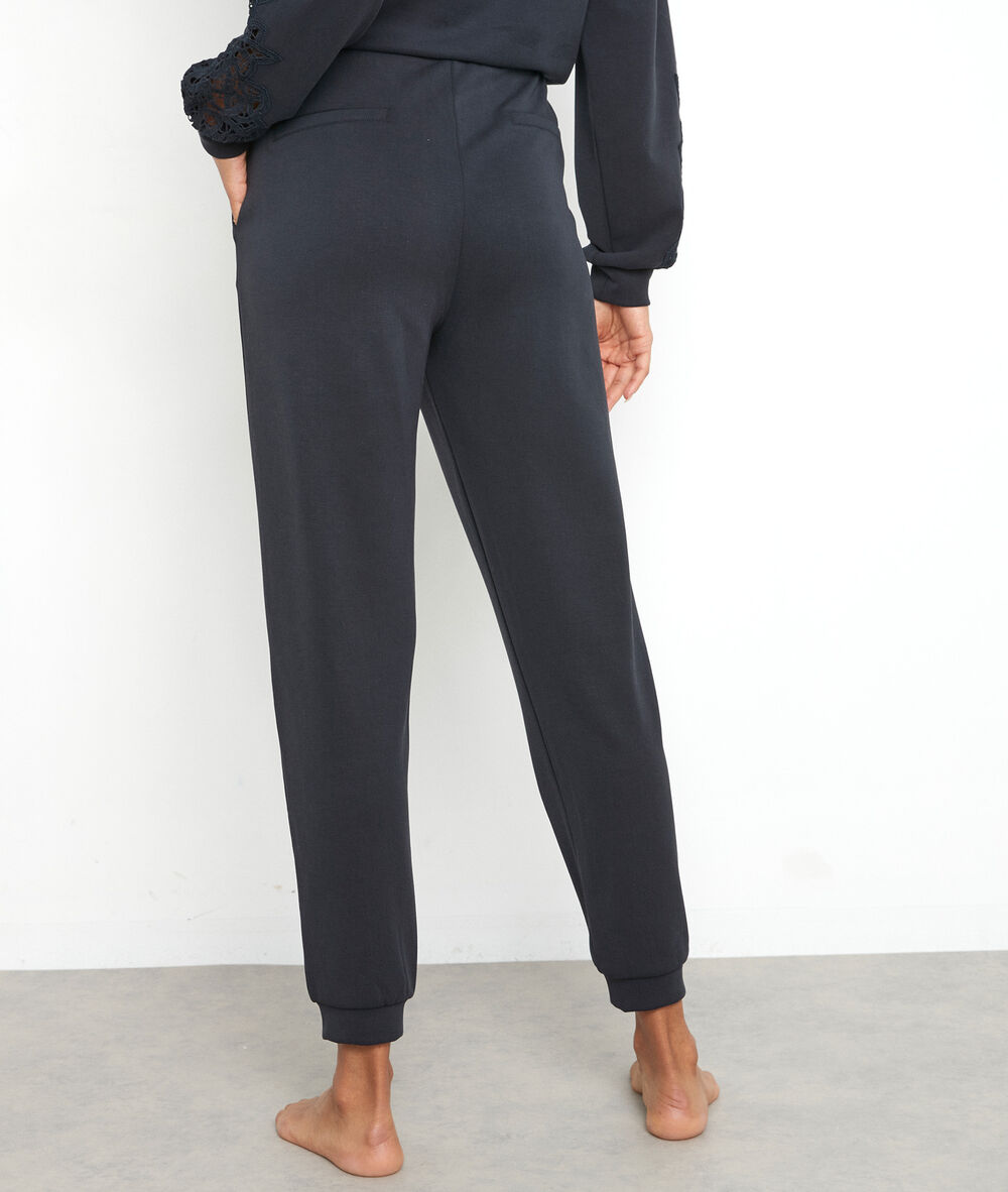 Marineblauwe jersey broek ever anthracite.
