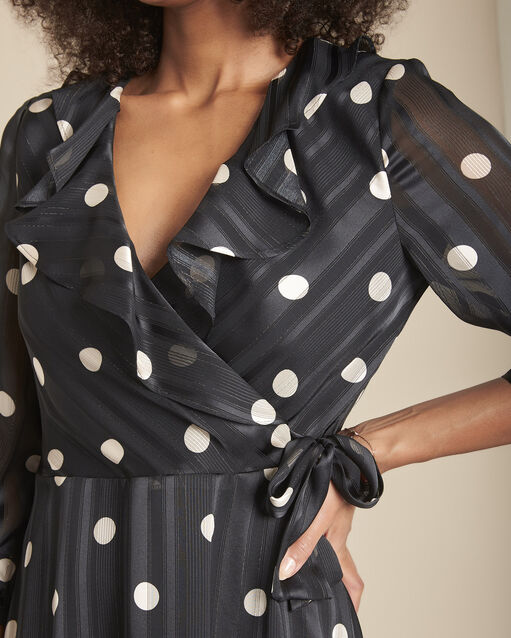 Robe &agrave; pois noire renata noir.