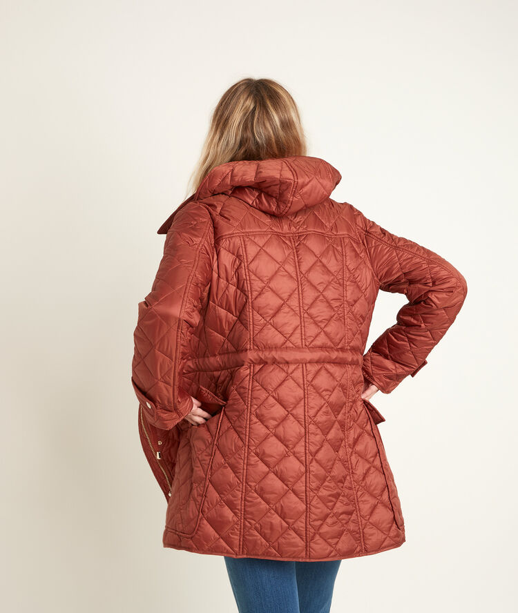 Parka à capuche bisuko brique.