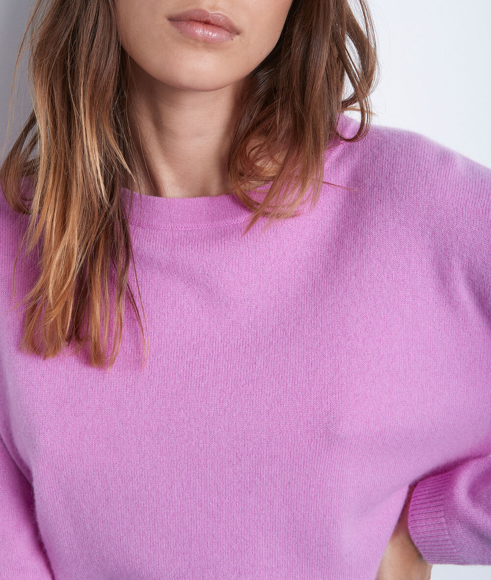 Pull en cachemire fuschia timeo fuchsia.