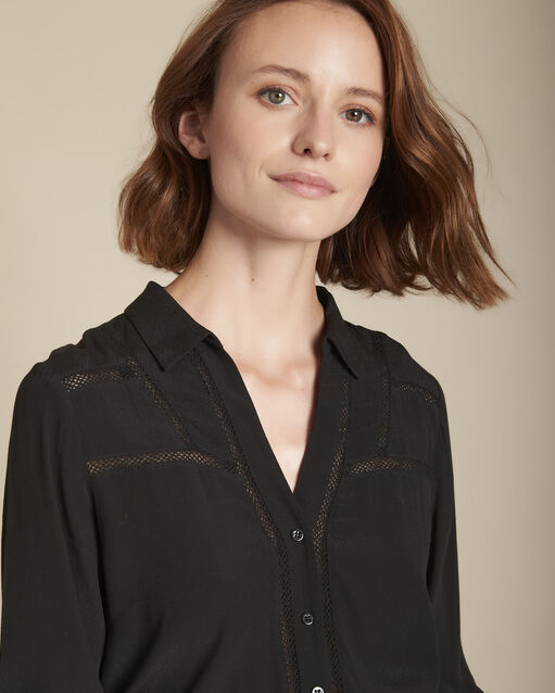 Chemise noire dentelle madisson noir.
