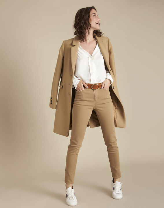 Manteau beige en laine Plume | 1-2-3 Manteau beige en laine Plume PhotoZ | 1-2-3