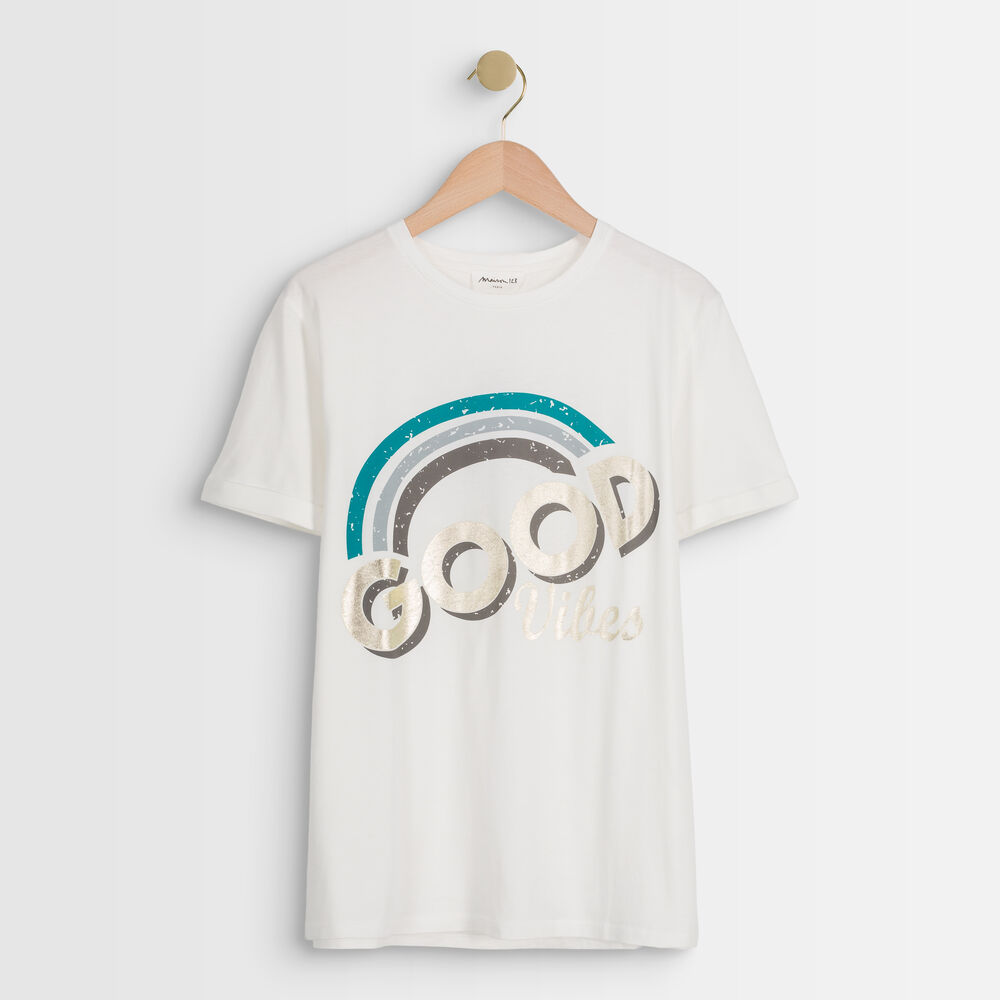 Tee-shirt sérigraphié blanc irock blanc.