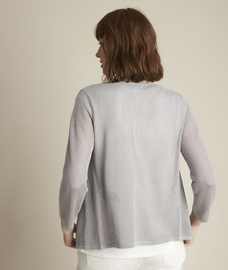 Gilet ajouré gris chiné noisette gris souris.