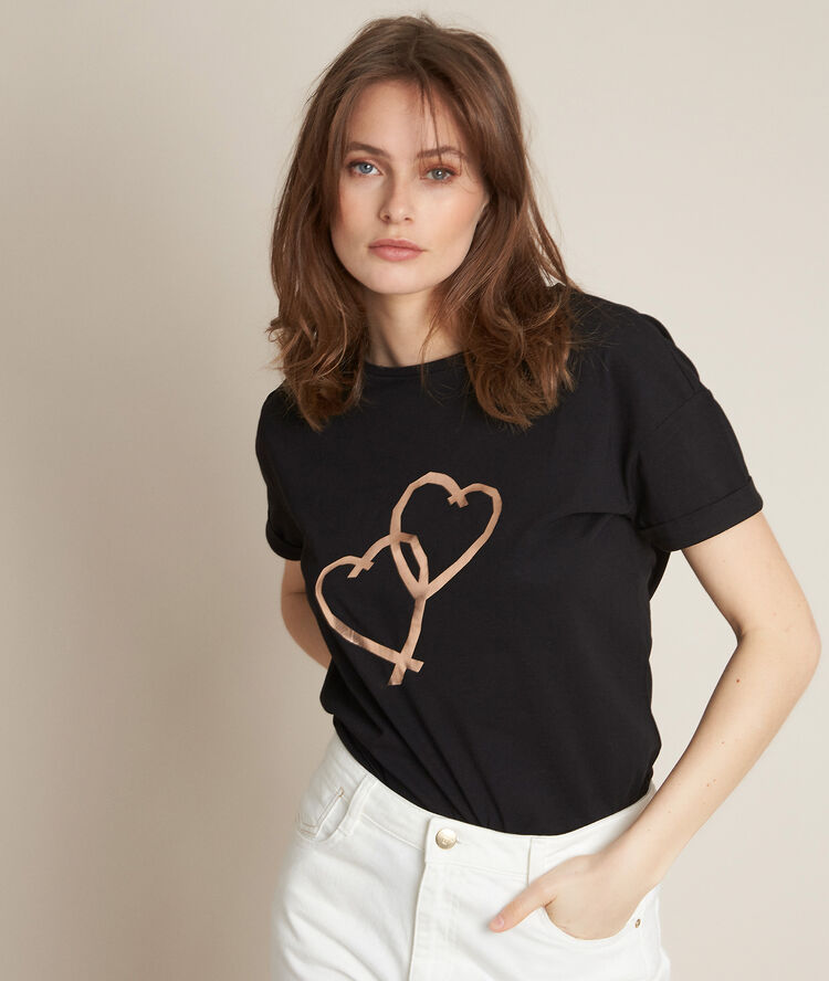 Tee-shirt en coton biologique reinette noir.
