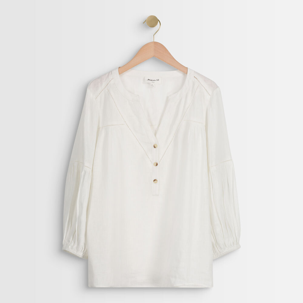 Blouse en lin écrue tevi ecru.