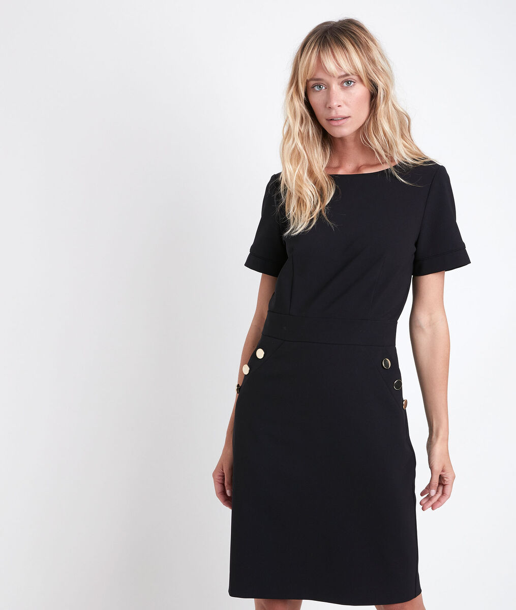 Schwarzes Kleid Aus Mikrofaser Capucine Damen Maison 123