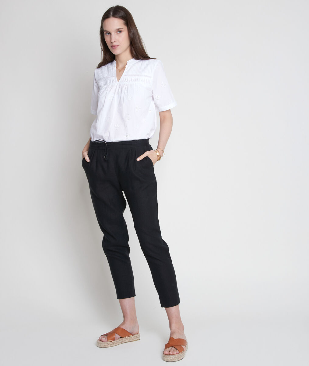 Blouse en coton biologique brodée col V Tobias | 1-2-3 Blouse en coton biologique brodée col V Tobias PhotoZ | 1-2-3