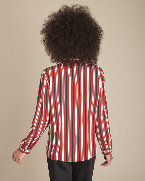 Chemise rouge rayée minsk sable.
